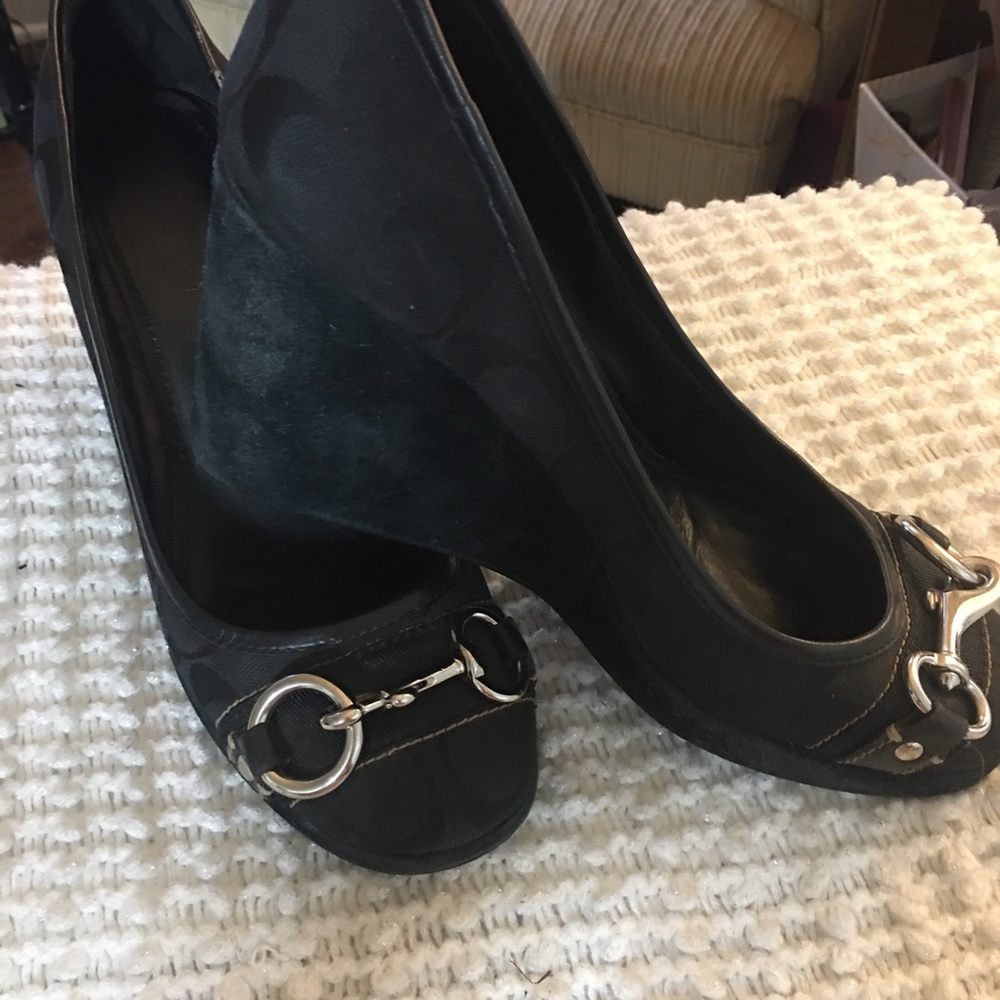 Coach Blue Wedge shoe